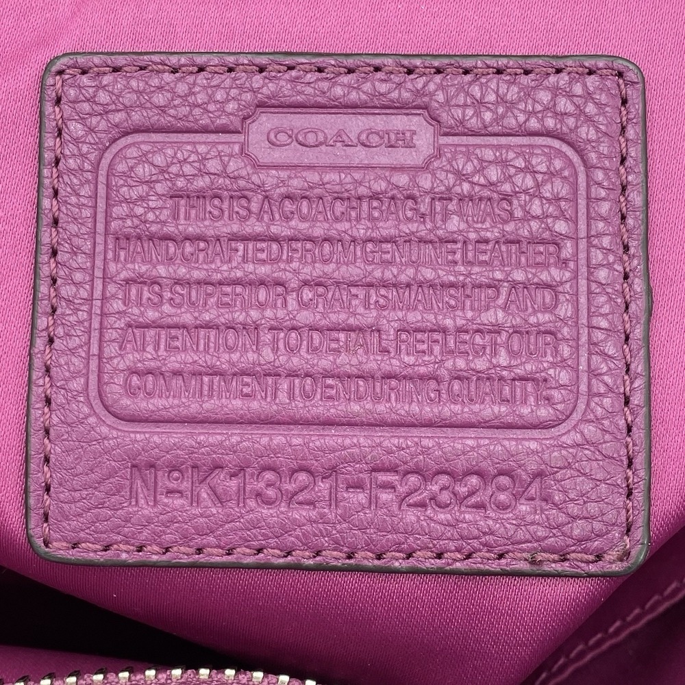 Coach Park Carrie‎ Purple Leather Satchel Tote Shoulder Bag F23284 - Picture 15 of 16